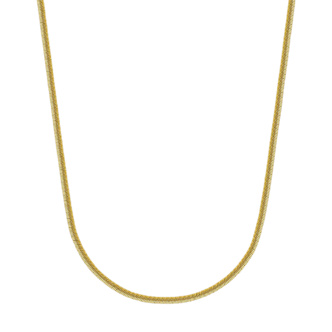 Flat Snake Chain (Gold) - 2mm