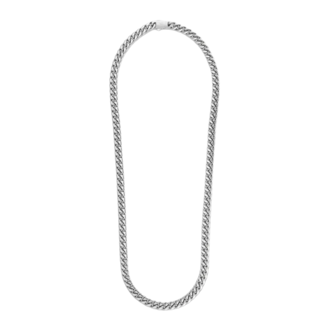 8mm Silver Cuban Link Chain