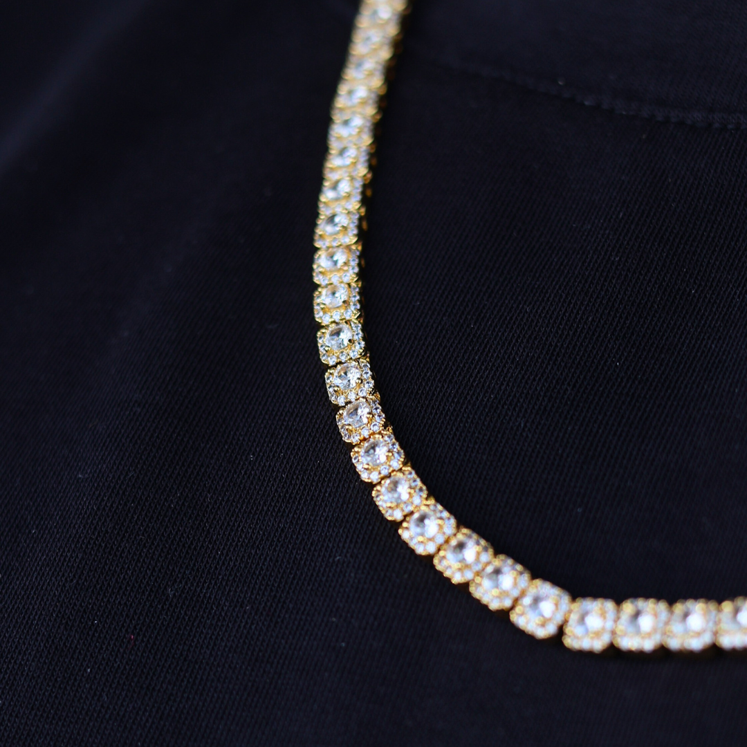 Micro Clustered Tennis Chain (Gold) - 5mm