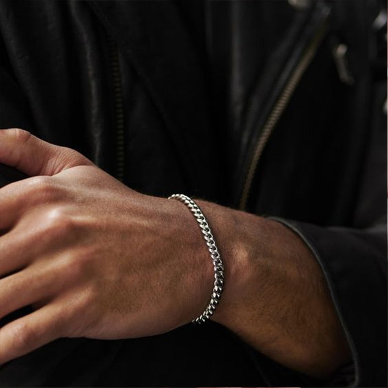 VVS Jewelry 3mm Men's Minimal Curb Cuban Bracelet