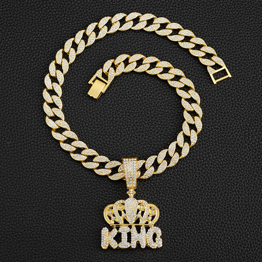 King Iced Out Cuban Pendant Necklace