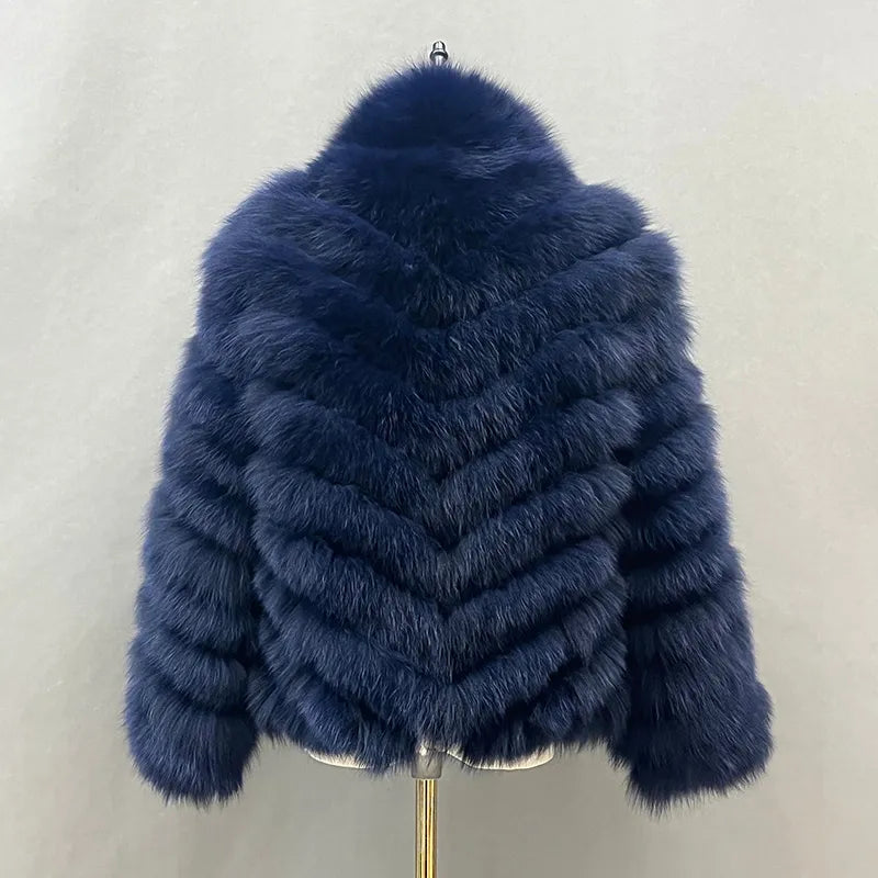Reversible Real Fox Fur Elegance Jacket
