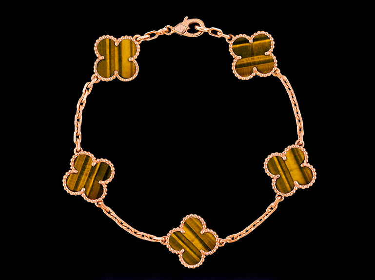 Bracelet Alhambra motif trèfle - Or 18 carats et argent sterling 925