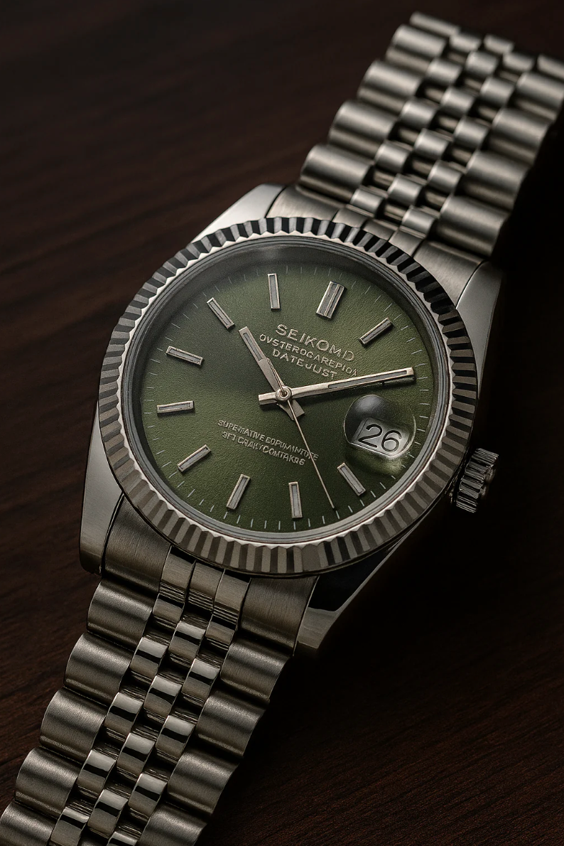 Seiko Mod Datejust | Olivgrün