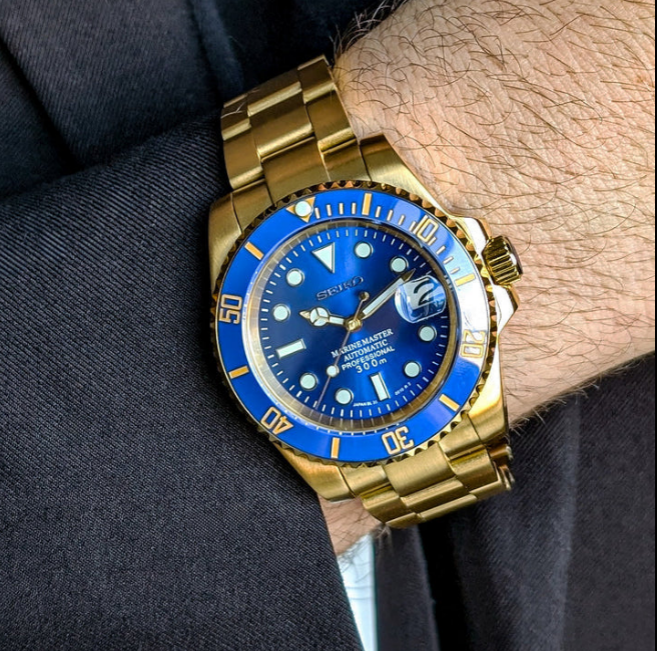 Seiknaut Submariner | Gold Blue