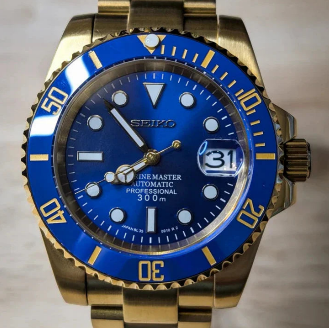 Seiknaut Submariner | Gold Blue