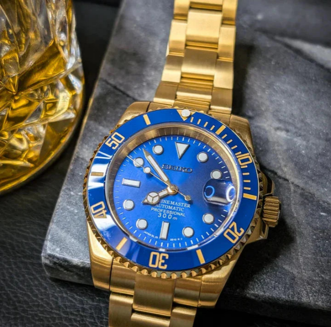 Seiknaut Submariner | Gold Blue
