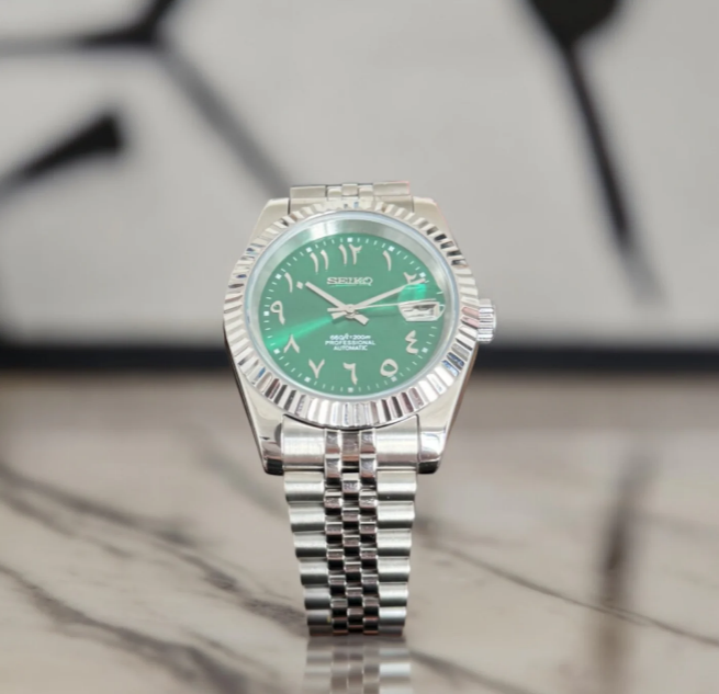 Seikjust Arabic Dial | Silver Green