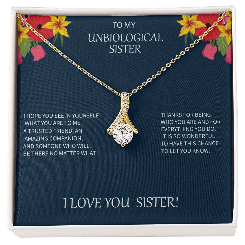 Unbiological Sister Message Card Allure Necklace