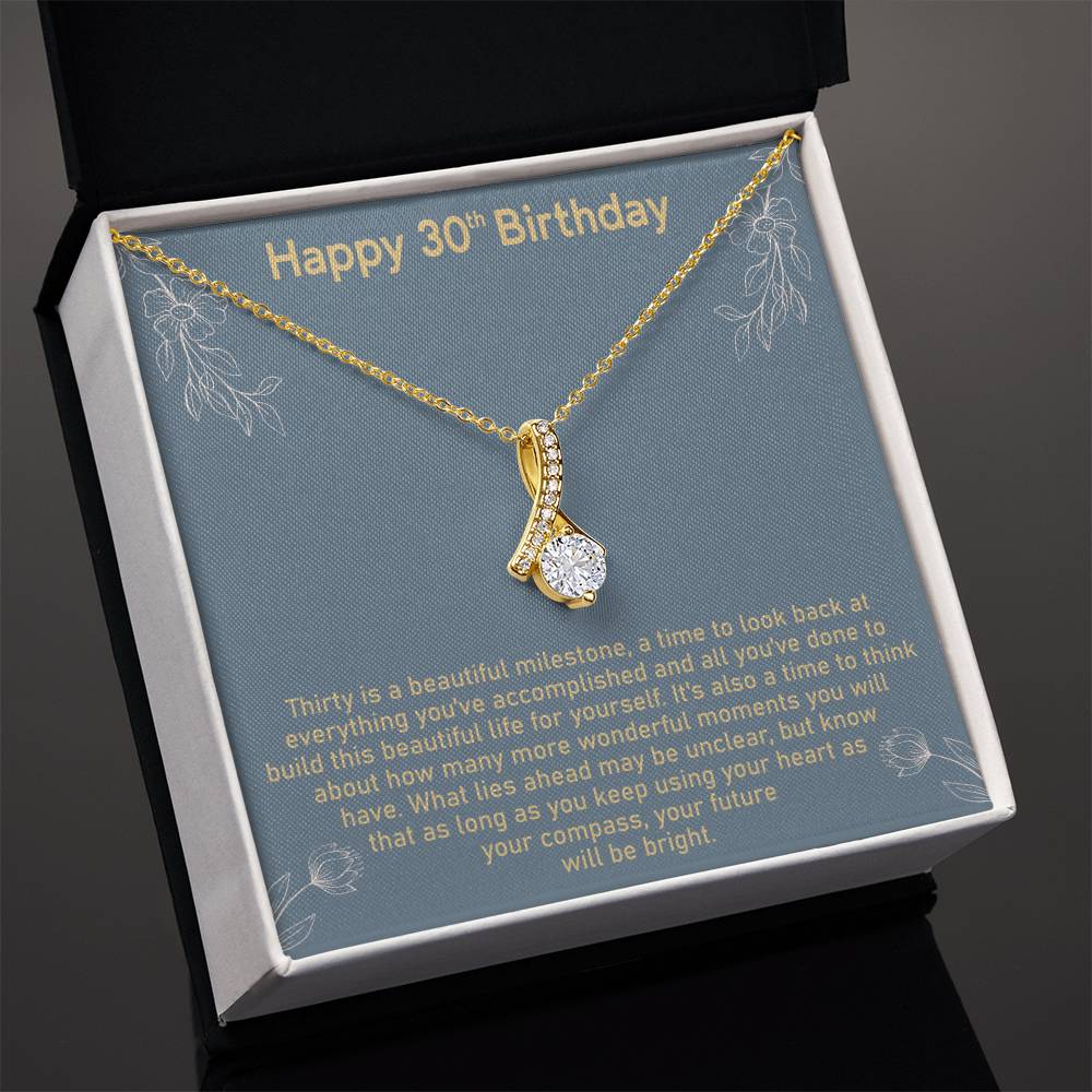 30th Birthday Message Card Necklace