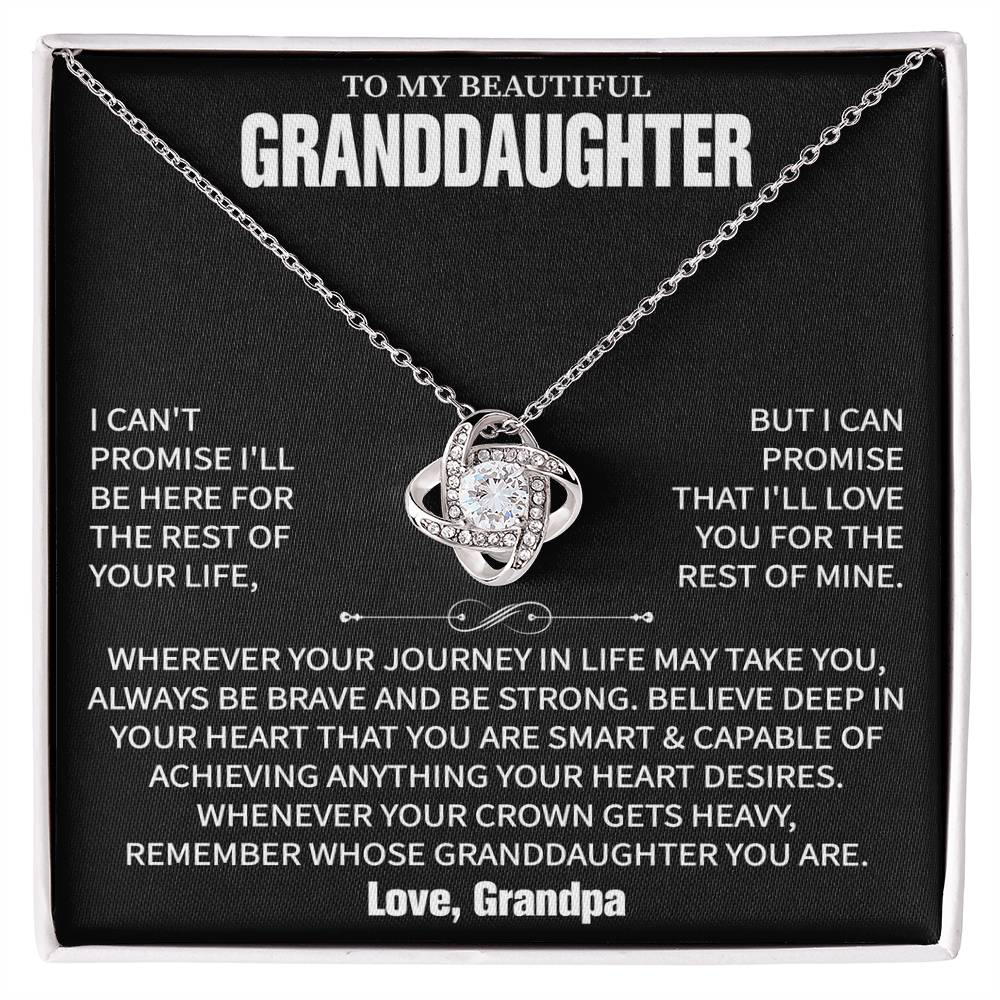 To My Beautiful Granddaughter Message Card Necklace