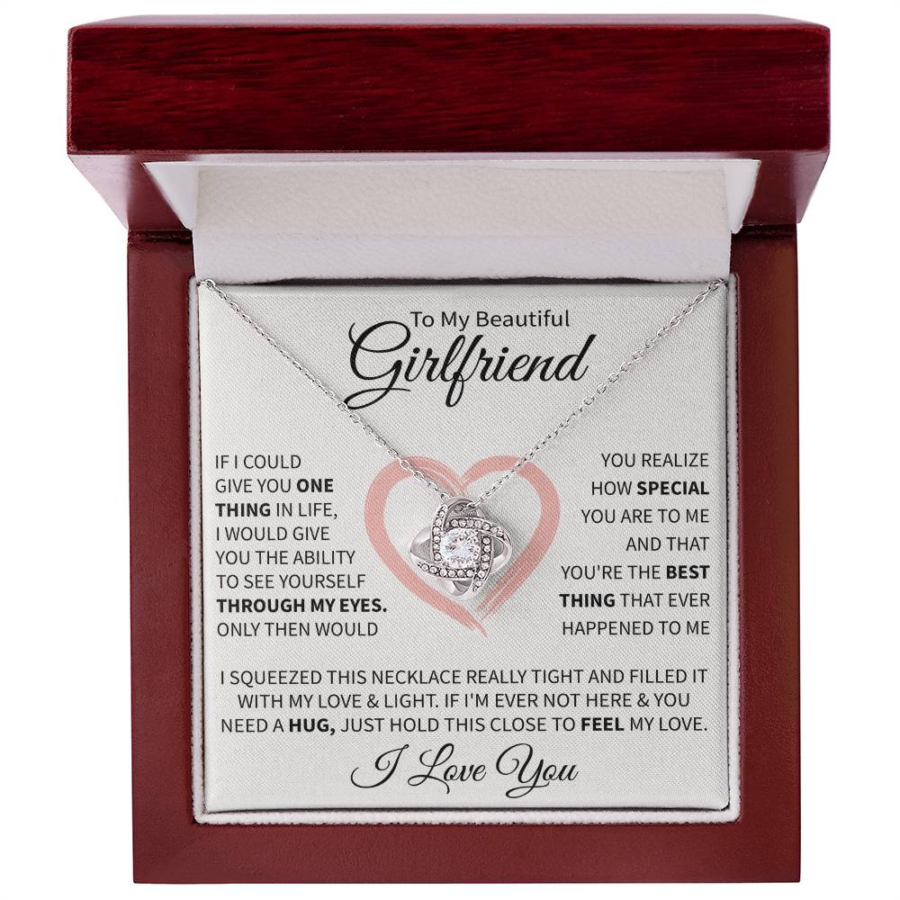To My Beautiful Girlfriend Message Card Necklace