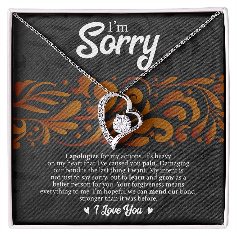I'm Sorry Message Card Necklace