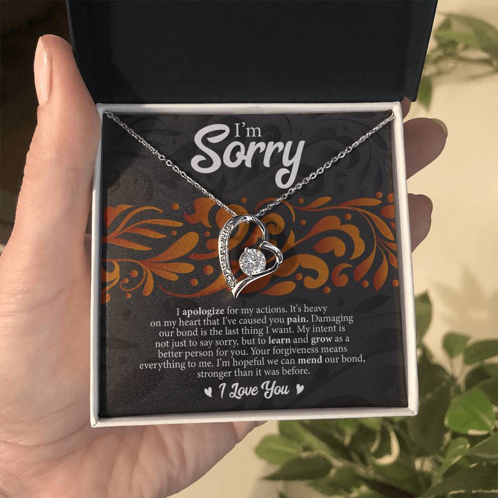 I'm Sorry Message Card Necklace