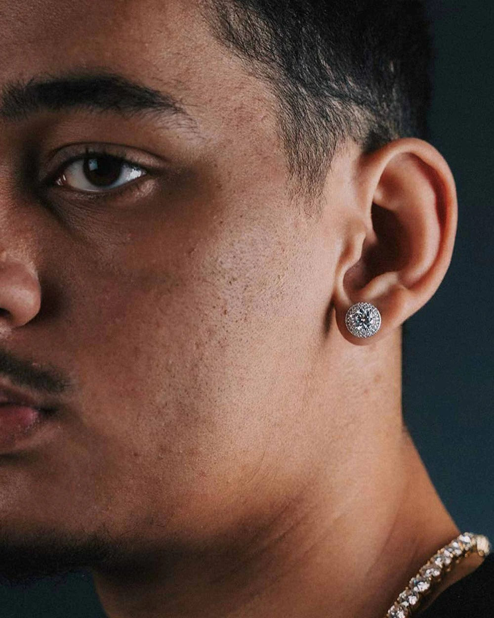 11MM Double Halo VVS Moissanite Stud Earrings