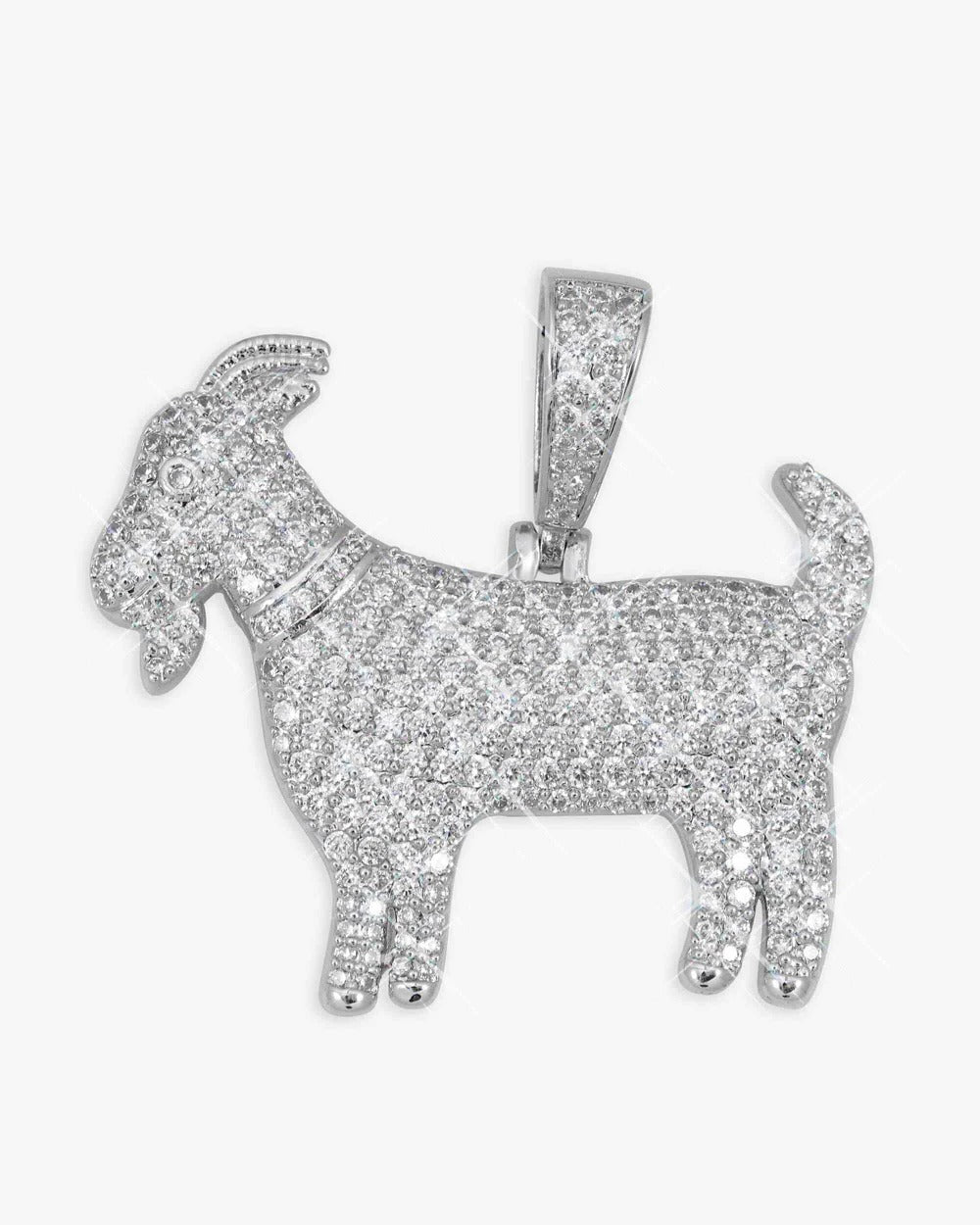 VVS CZ 14K Gold Plated GOAT Iced Out Pendant