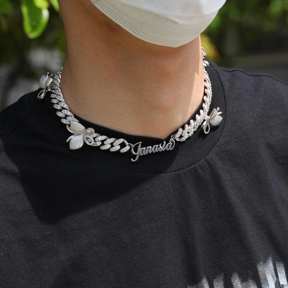 Jewelhery hip hop jewelry Jewelhery Customized Butterfly Bae Necklace