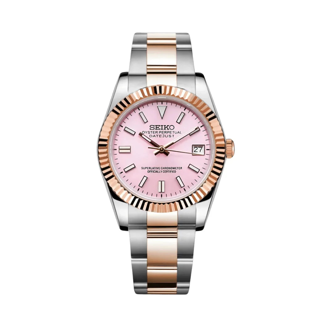 Date just Watch Mod Pink Edition Wristwatch