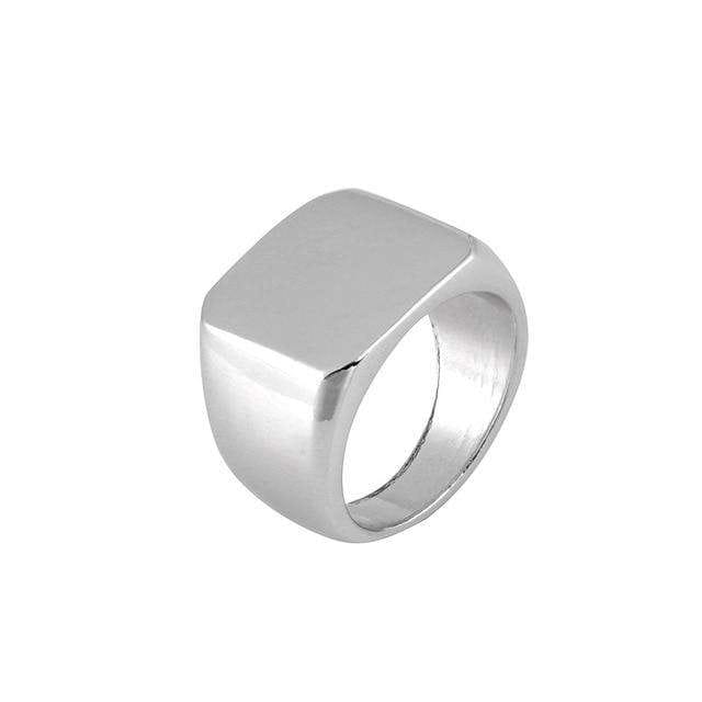VVS Jewelry hip hop jewelry 10 / silver Square Black/Gold/Silver Metal Ring