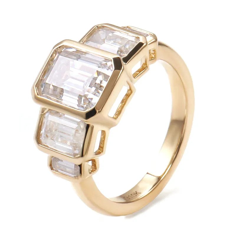 VVS Jewelry hip hop jewelry 4 Solid 10K Gold Emerald Cut 2CT Moissanite Engagement Ring