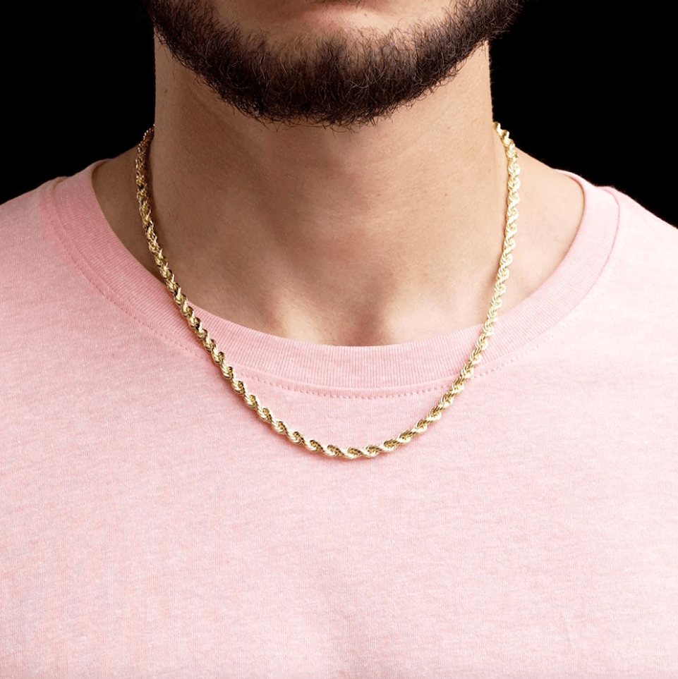 VVS Jewelry hip hop jewelry 5MM 18K Solid Gold Rope Chain