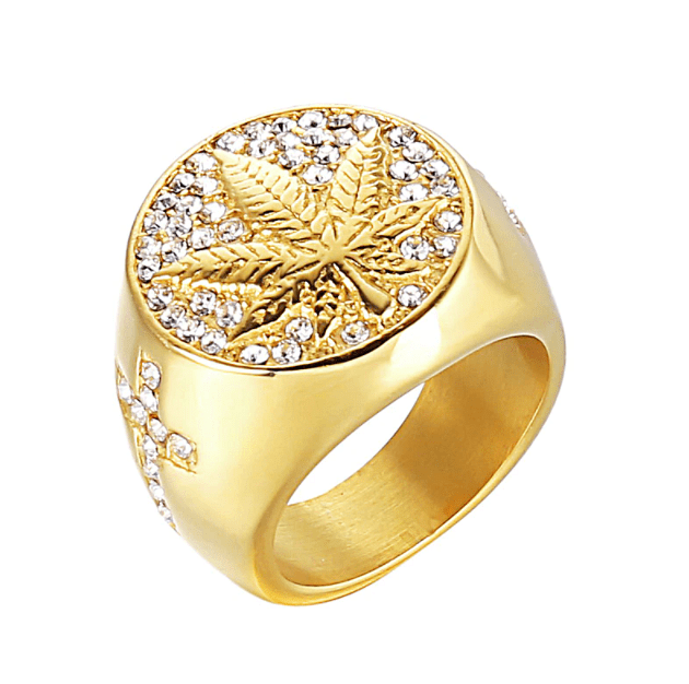 VVS Jewelry hip hop jewelry 8 Iced Out Gold MJ Ring