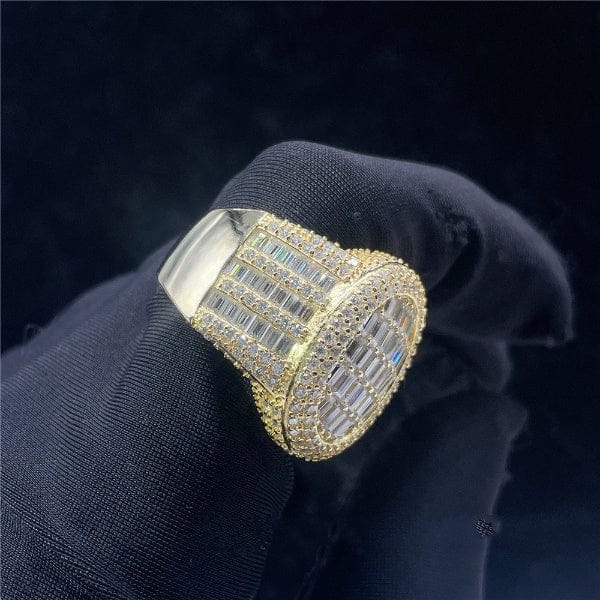 VVS Jewelry hip hop jewelry 925 Sterling Silver Oval VVS Moissanite Baguette Ring