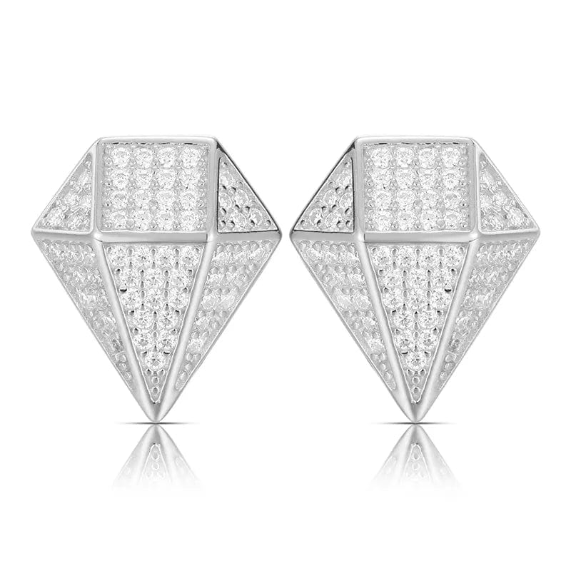 VVS Jewelry hip hop jewelry 925 Sterling Silver VVS Moissanite Diamond Shape Lux Stud Earrings
