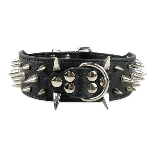 VVS Jewelry hip hop jewelry Black / 20 inch Adjustable Spiked Studded Dog Collar