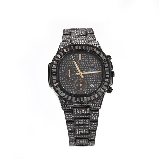 VVS Jewelry hip hop jewelry black Don Baguette Icy Watch