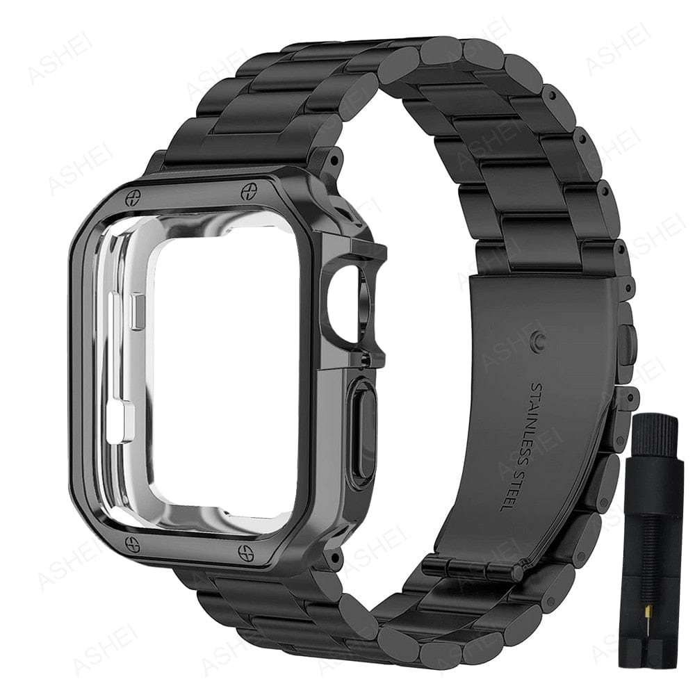 VVS Jewelry hip hop jewelry Black / iwatch 7 8 45mm iWatch Watch Band and Case