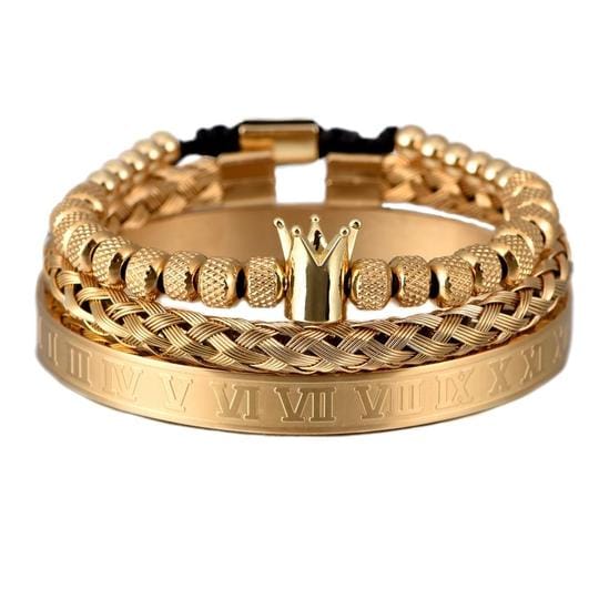 VVS Jewelry hip hop jewelry bracelet Gold VVS Jewelry 3pc Luxury Bracelet Set