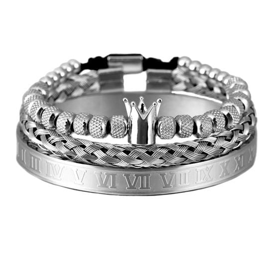 VVS Jewelry hip hop jewelry bracelet Silver VVS Jewelry 3pc Luxury Bracelet Set