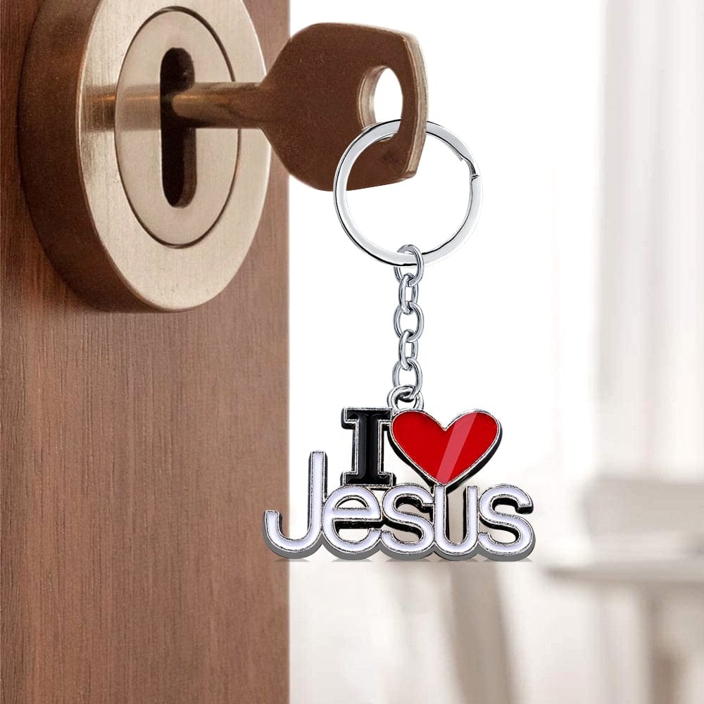 VVS Jewelry hip hop jewelry Christian I Love Jesus Keychain