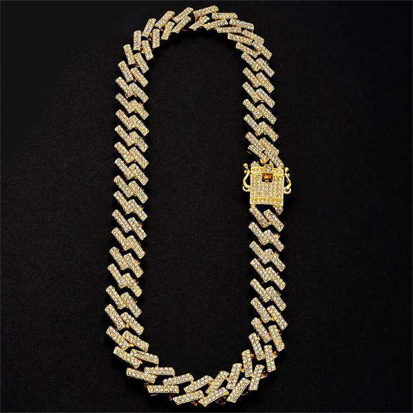 VVS Jewelry hip hop jewelry Cuban 18k Thicc 15mm Gold/SIlver S-Link Cuban Chain & FREE Cuban Bracelet Bundle