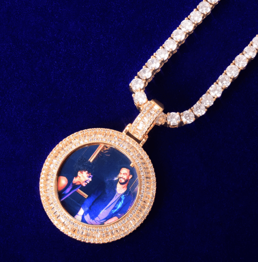 VVS Jewelry hip hop jewelry Cuban Chain / 18inch / Silver VVS Jewelry Solid Baguette Custom Photo Chain