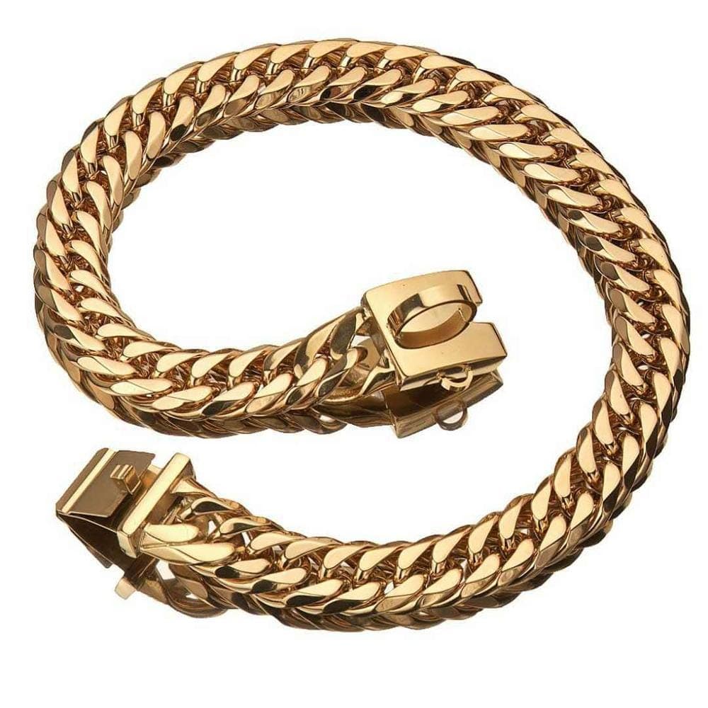 VVS Jewelry hip hop jewelry Cuban Link Gold Dog Chain Collar V2