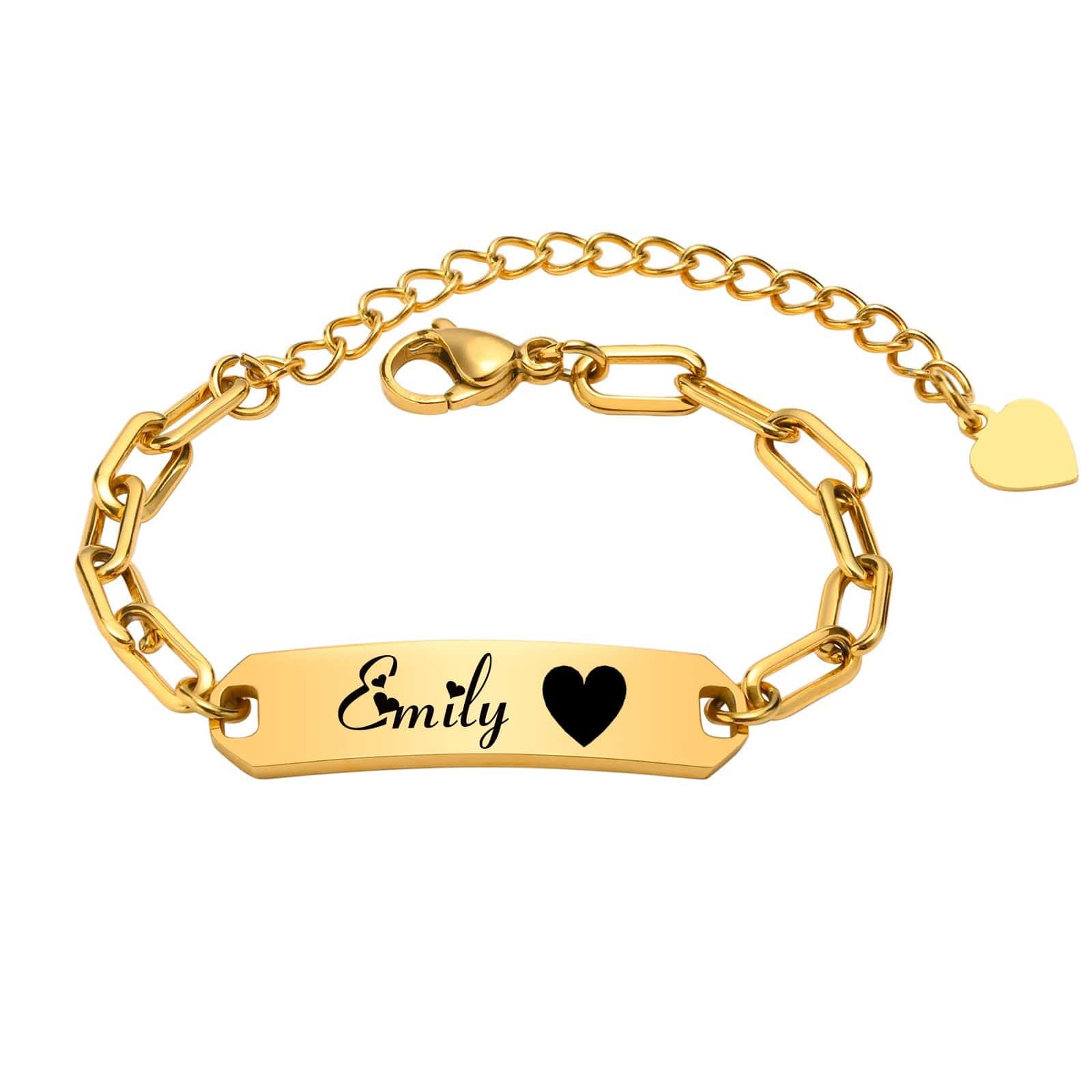 VVS Jewelry hip hop jewelry Custom Hallow Heart Cuban Baby Name Bracelet