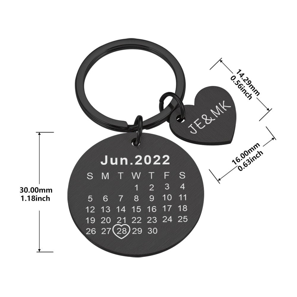 VVS Jewelry hip hop jewelry Custom Name and Photo Couple Keychain with Calendar Date