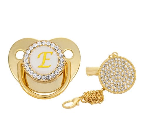 VVS Jewelry hip hop jewelry E Custom Gold Bling Initial BPA Free Baby Pacifier