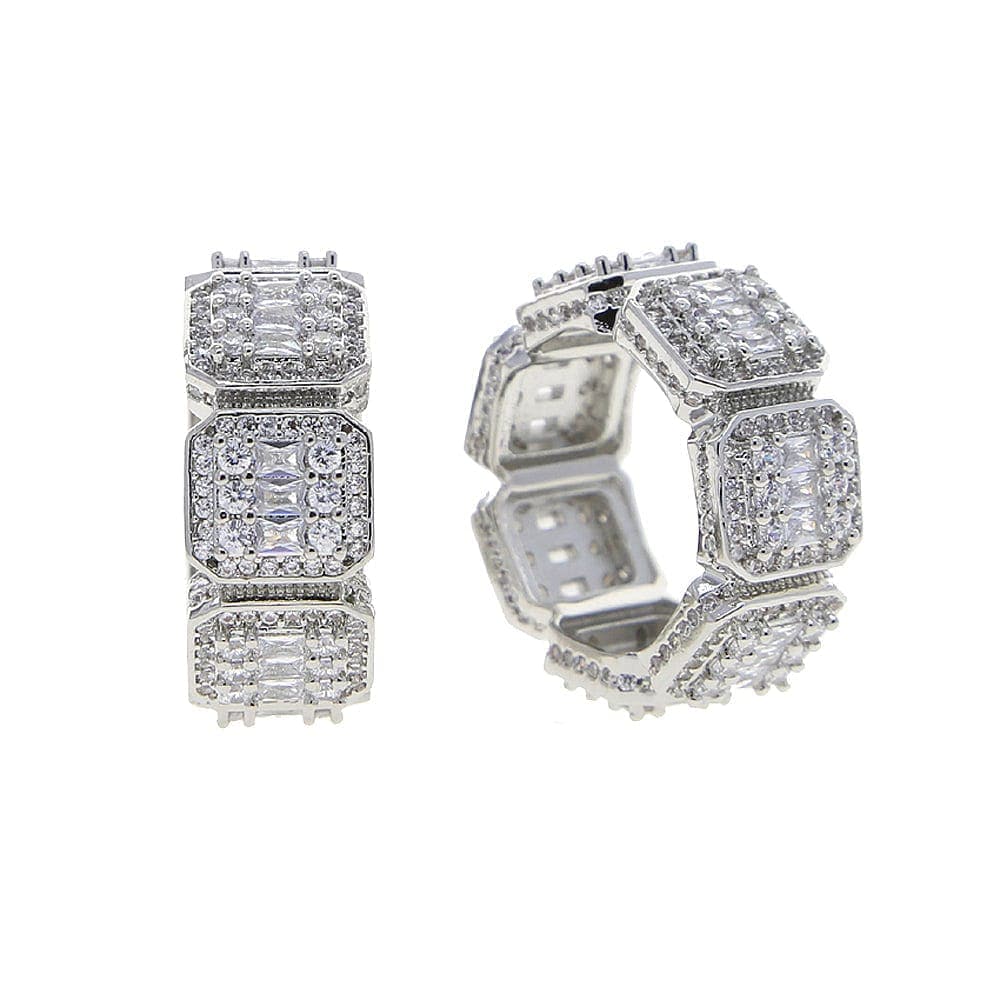 VVS Jewelry hip hop jewelry Fully Iced Baguette Rings