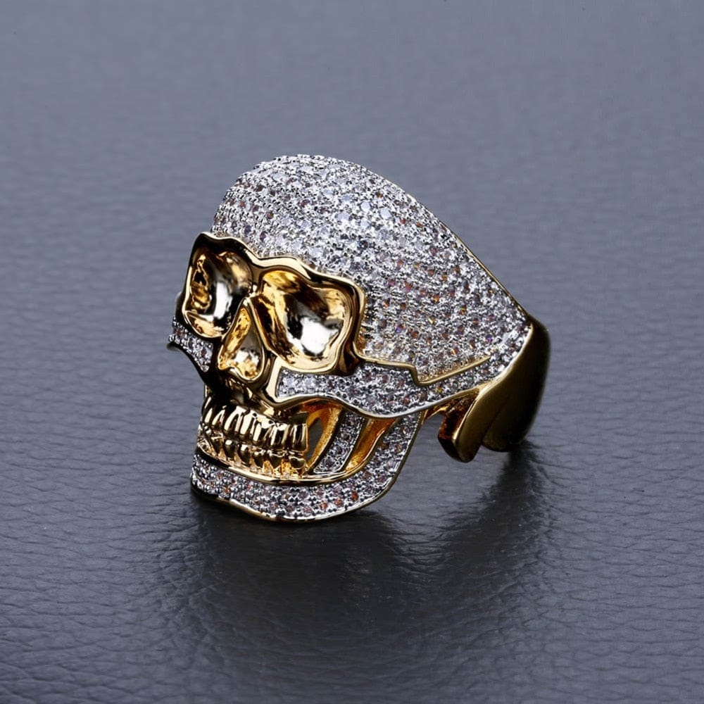 VVS Jewelry hip hop jewelry Fully Iced Skull Ring