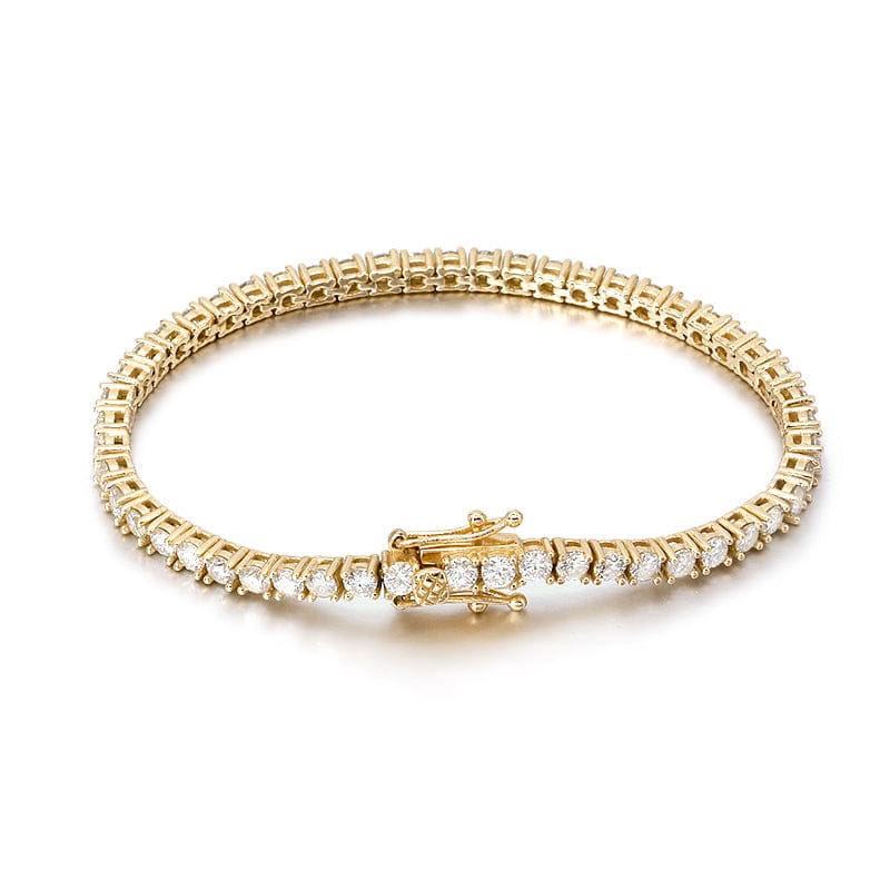 VVS Jewelry hip hop jewelry Gold / 6.5" VVS Jewelry 10k Solid Gold VVS1 Moissanite Diamond 3mm Tennis Bracelet