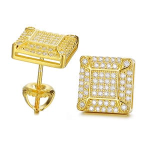 VVS Jewelry hip hop jewelry Gold 925 Sterling Silver VVS1 Halo Moissanite Earrings