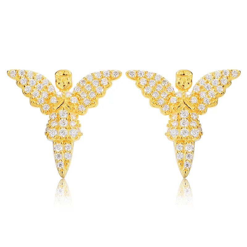 VVS Jewelry hip hop jewelry Gold 925 Sterling Silver VVS1 Moissanite Angel Stud Earrings