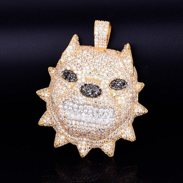 VVS Jewelry hip hop jewelry gold color / Rope chain Bully Dog Head Pendant Chain