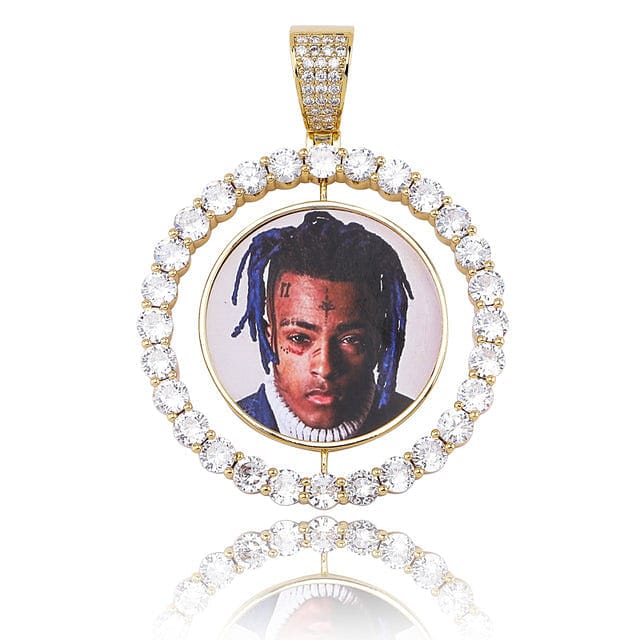VVS Jewelry hip hop jewelry Gold / Cuban chain / 30inch VVS Jewelry Custom Spinning Photo Chain