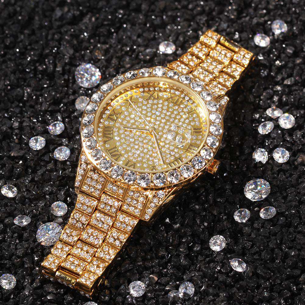 VVS Jewelry hip hop jewelry Gold Diamondz Bust Down Watch