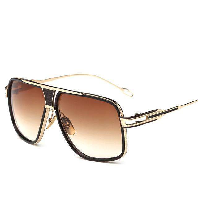 VVS Jewelry hip hop jewelry Gold-GradientTea Swagger Square Sunglasses