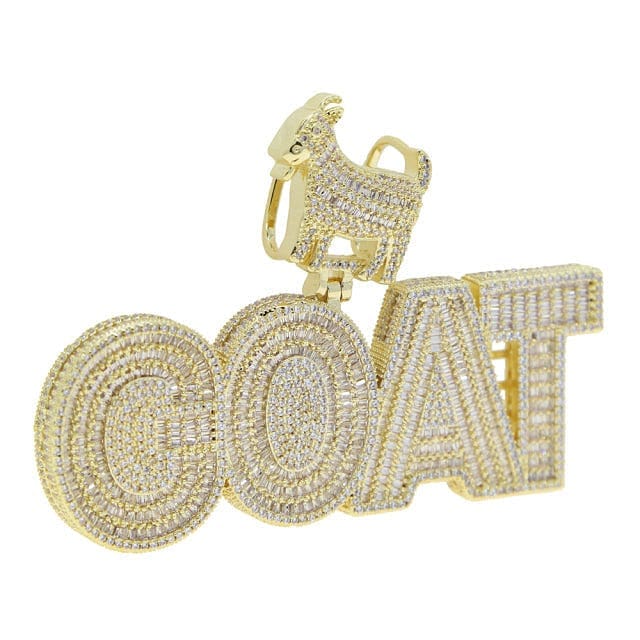 VVS Jewelry hip hop jewelry Gold / Only Charm No Chain GOAT Hip Hop Bling Iced Out Pendant